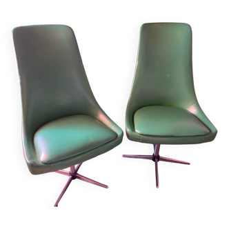 Paire de fauteuils en Skaï - années 60