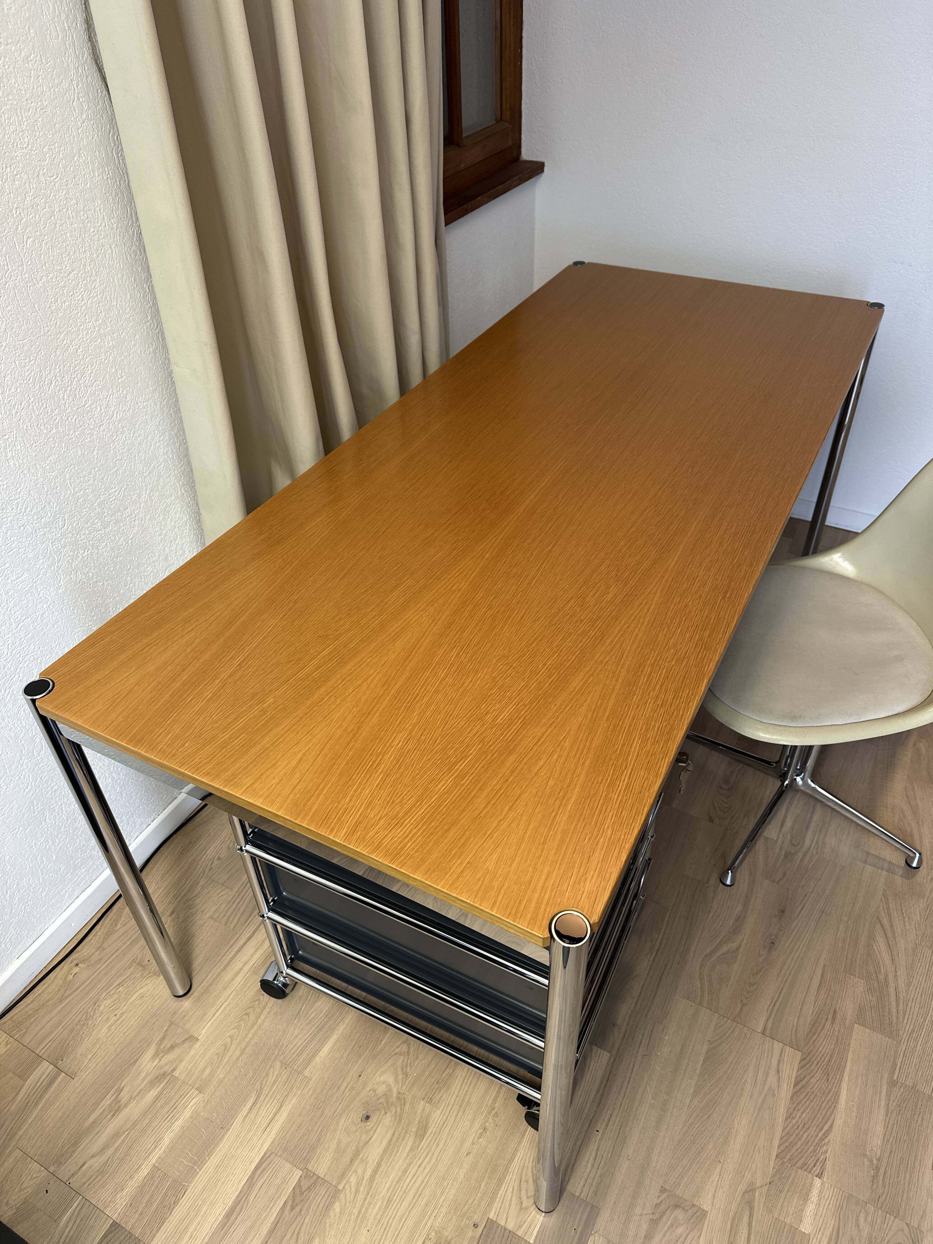 USM Haller desk in natural oak veneer