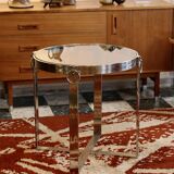 1970s design side table in chromed metal