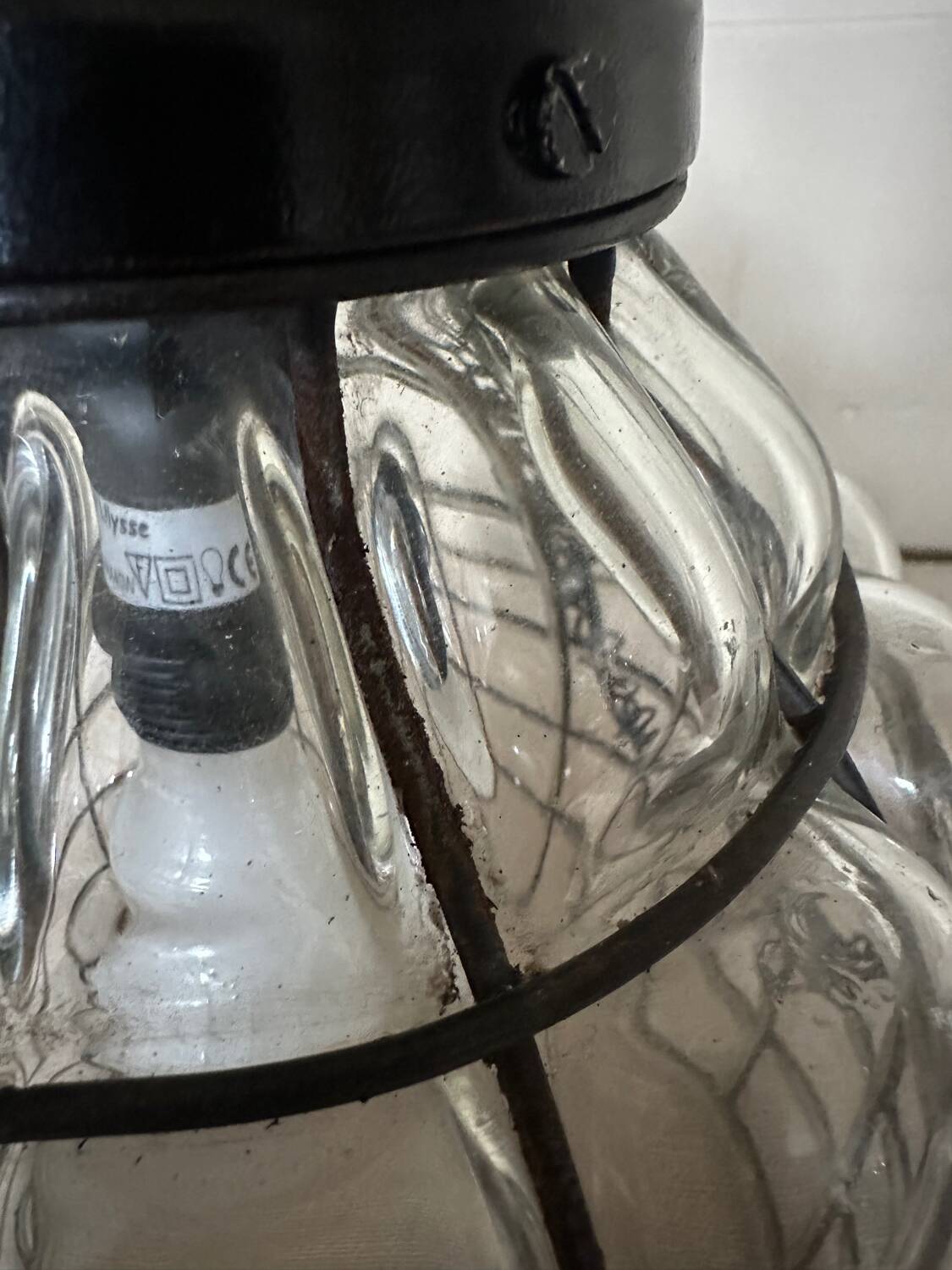 Glass and metal pendant light, Ulysses' garden