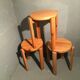 Set de trois tabourets rond en bois
