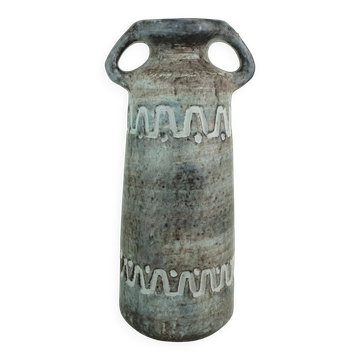 East german 1960s vase heissner keramik model v/32 relief pattern