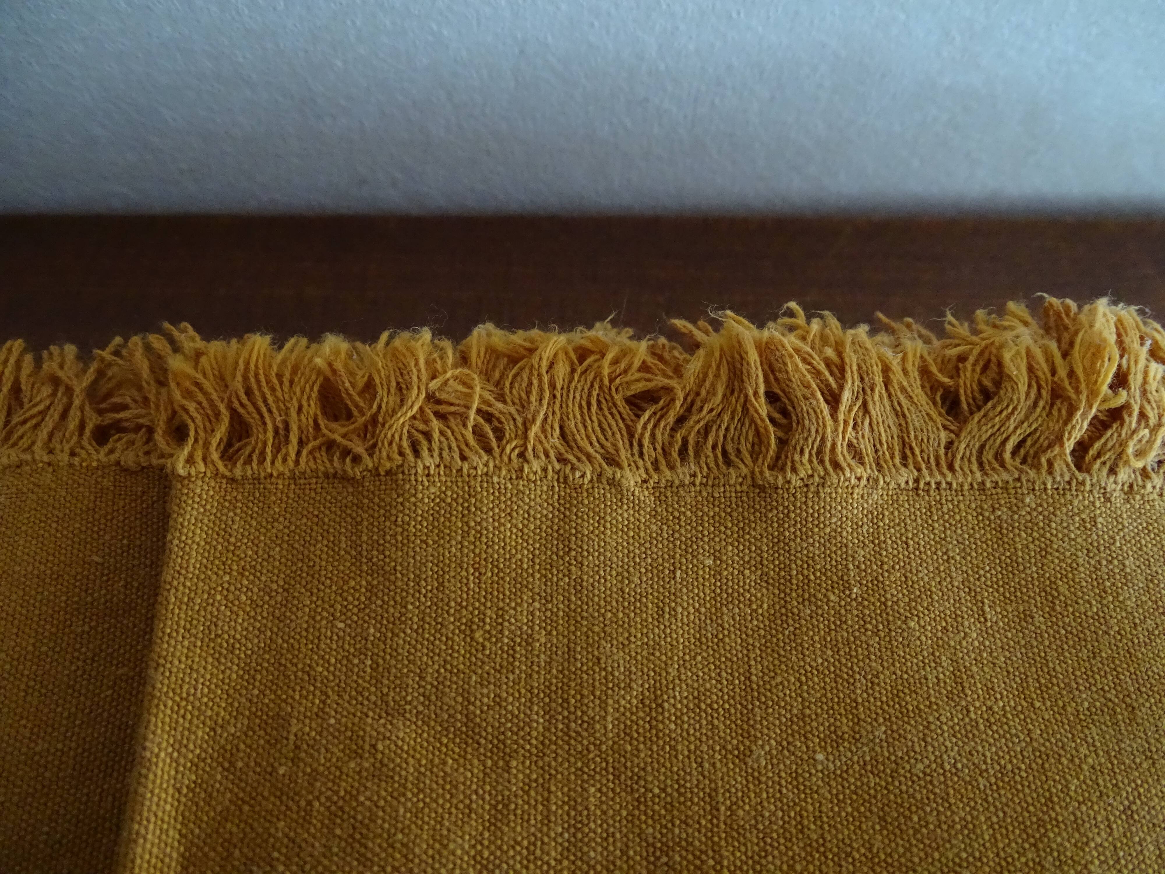 4 vintage camel fringed napkins