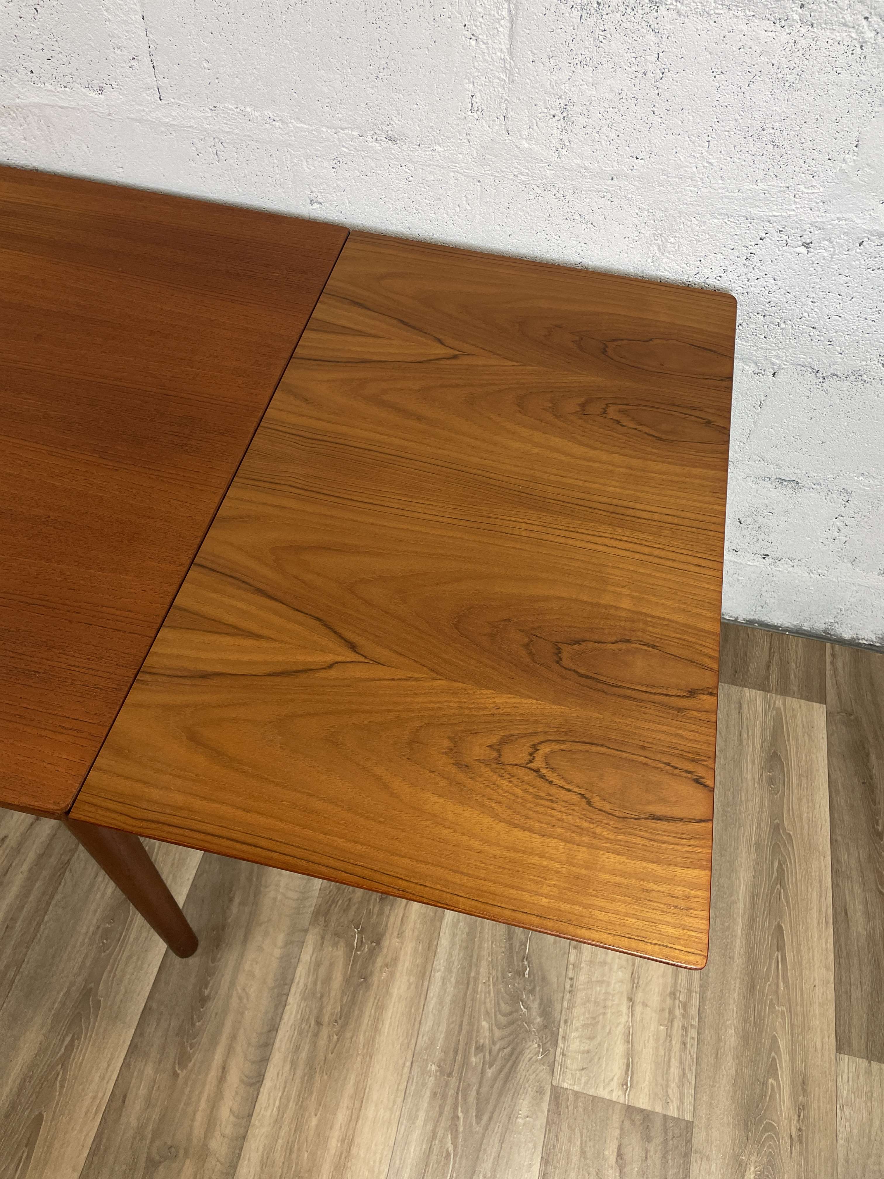 Scandinavian teak dining table and oak extensions, 60s