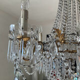 Large Montgolfière chandelier with crystal drops