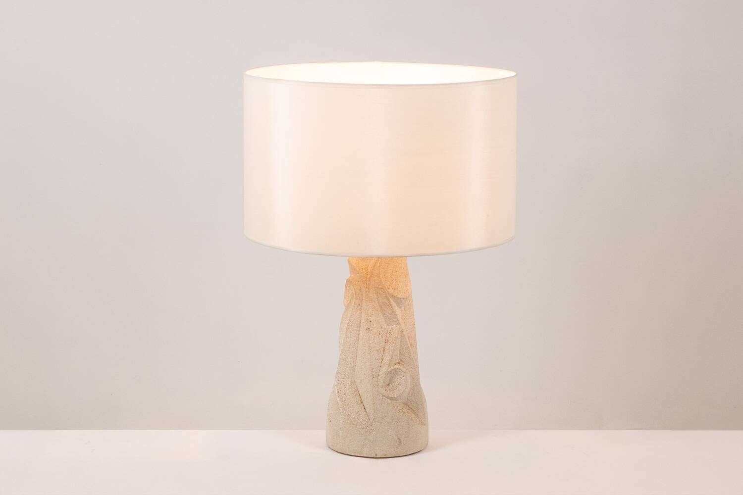 Carved stone lamp. 1970s.