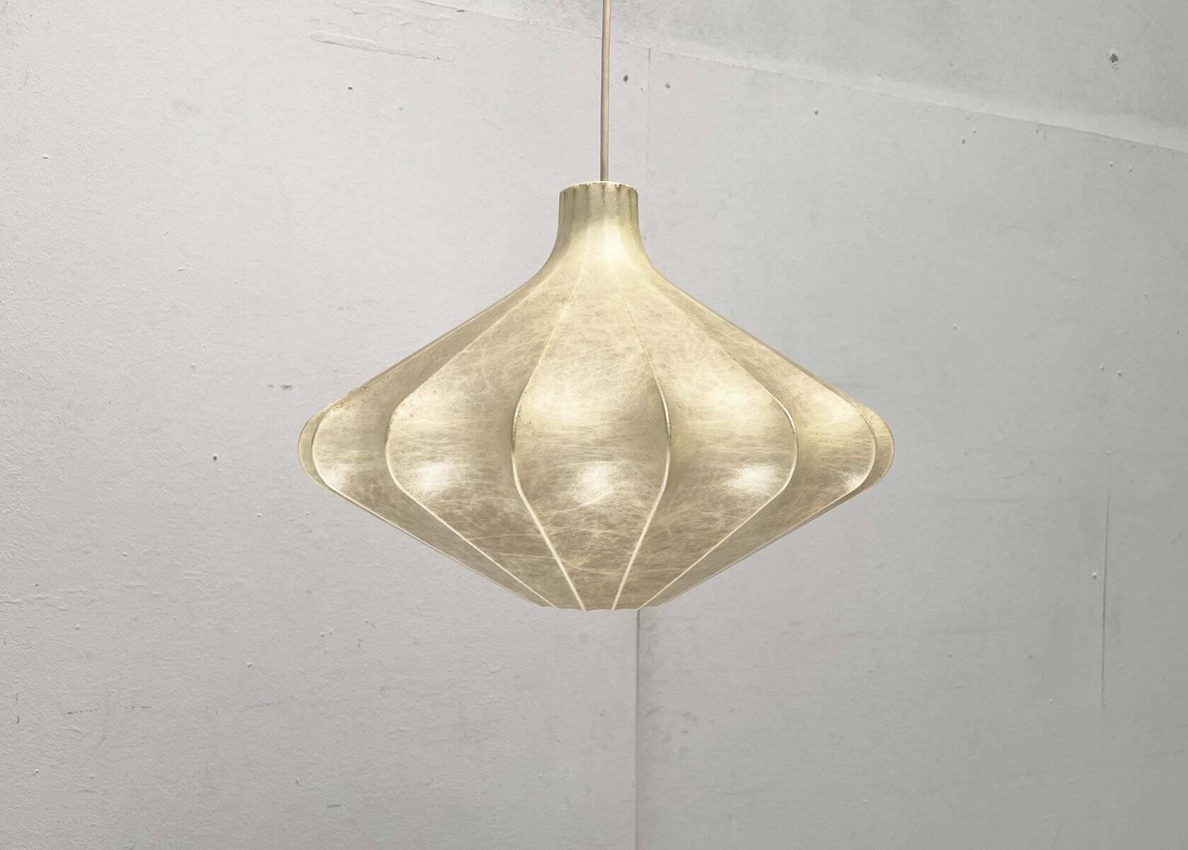 Modern mid-century Cocoon pendant lamp by Friedel Wauer for Goldkant Leuchten, 1960s.