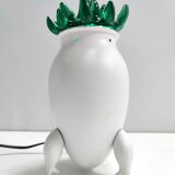 Postmodern Green Murano Glass and White Aluminum Table Lamp, Italy