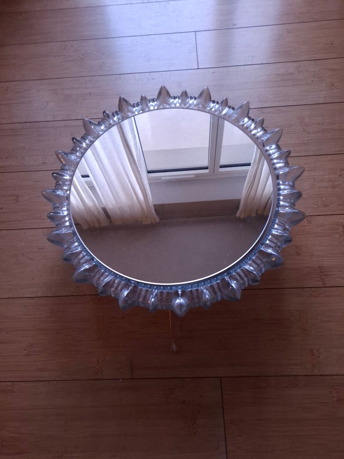 1970s mirror with glass frame