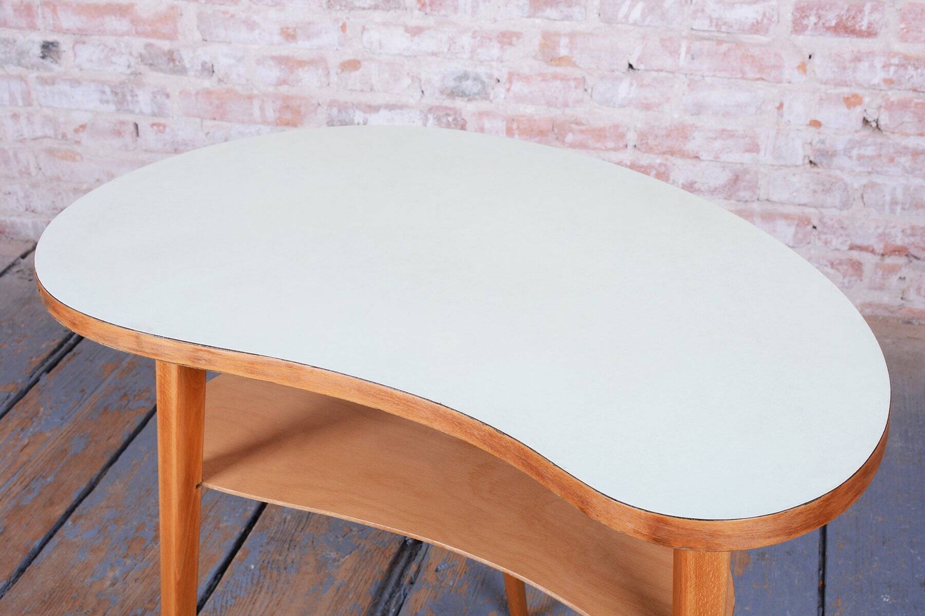 Mid-Century Side Table in Beech and Plywood, Czech, 1950s