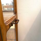 Vintage art deco wooden display case with mirrored back