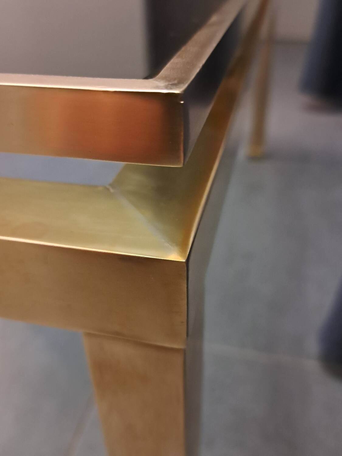 Guy Lefevre brass and glass coffee table