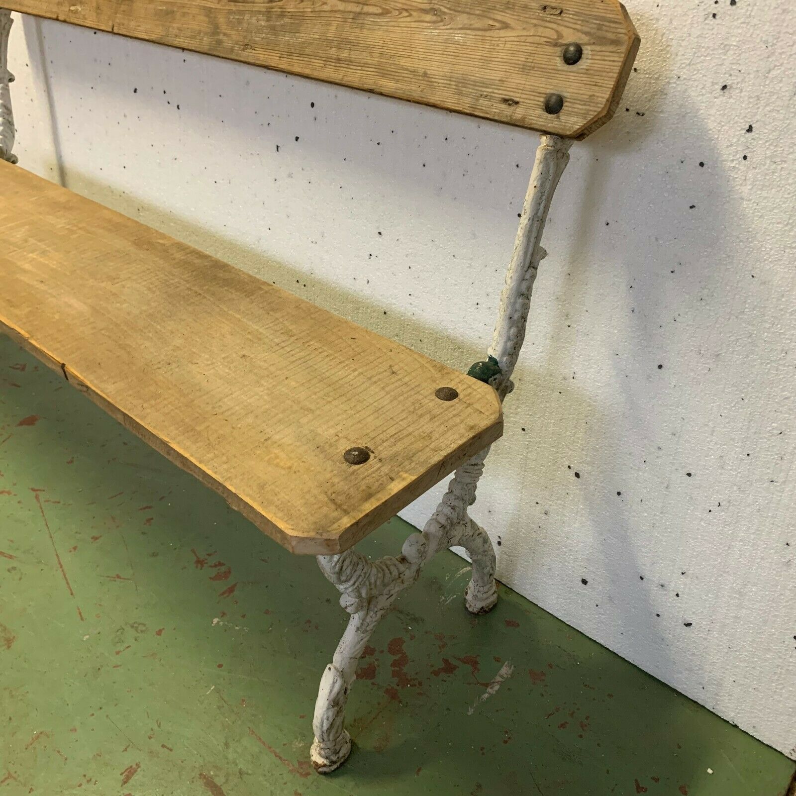 19th century patinated iron cast iron garden bench