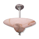 Suspension Art-Déco en verre et métal