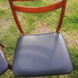 Vintage Scandinavian chairs 1970 teak and skaï