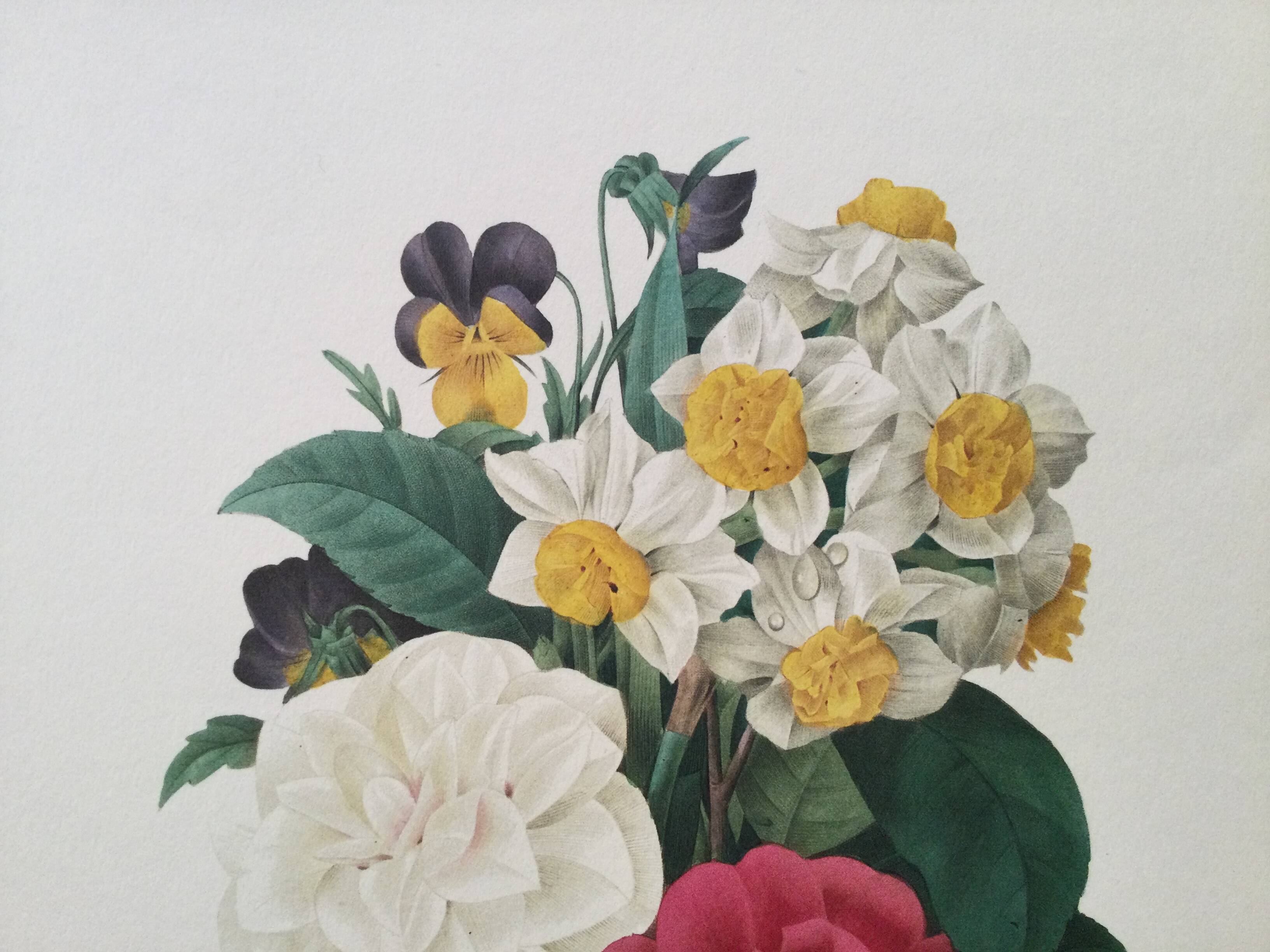 Impression vintage Fleur Bouquet de Camélias