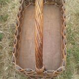 Rattan bottle bar with handle