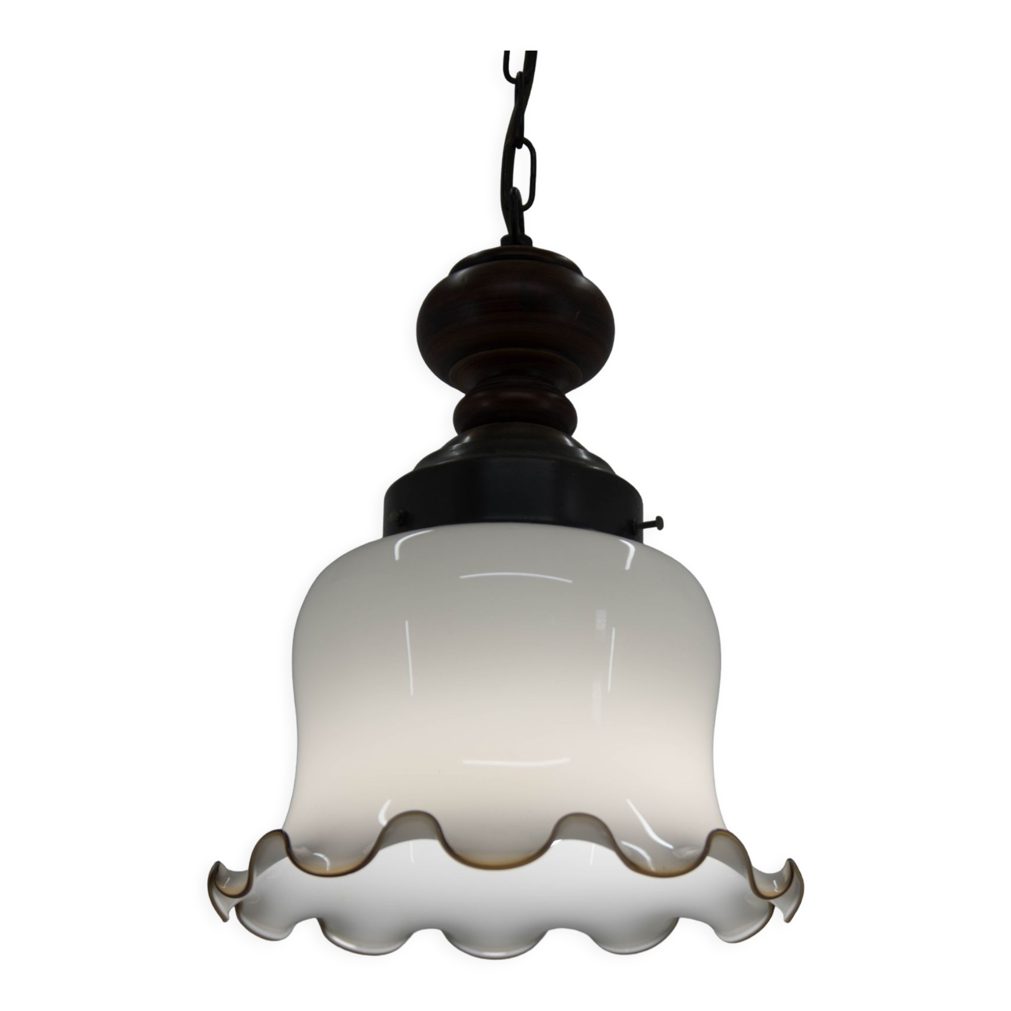 Mid-Century Glass Pendant, 1980s