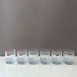 6 Vintage Whiskey Glasses, Ingrid Glas Germany, Bourbon, Mid Century Bar