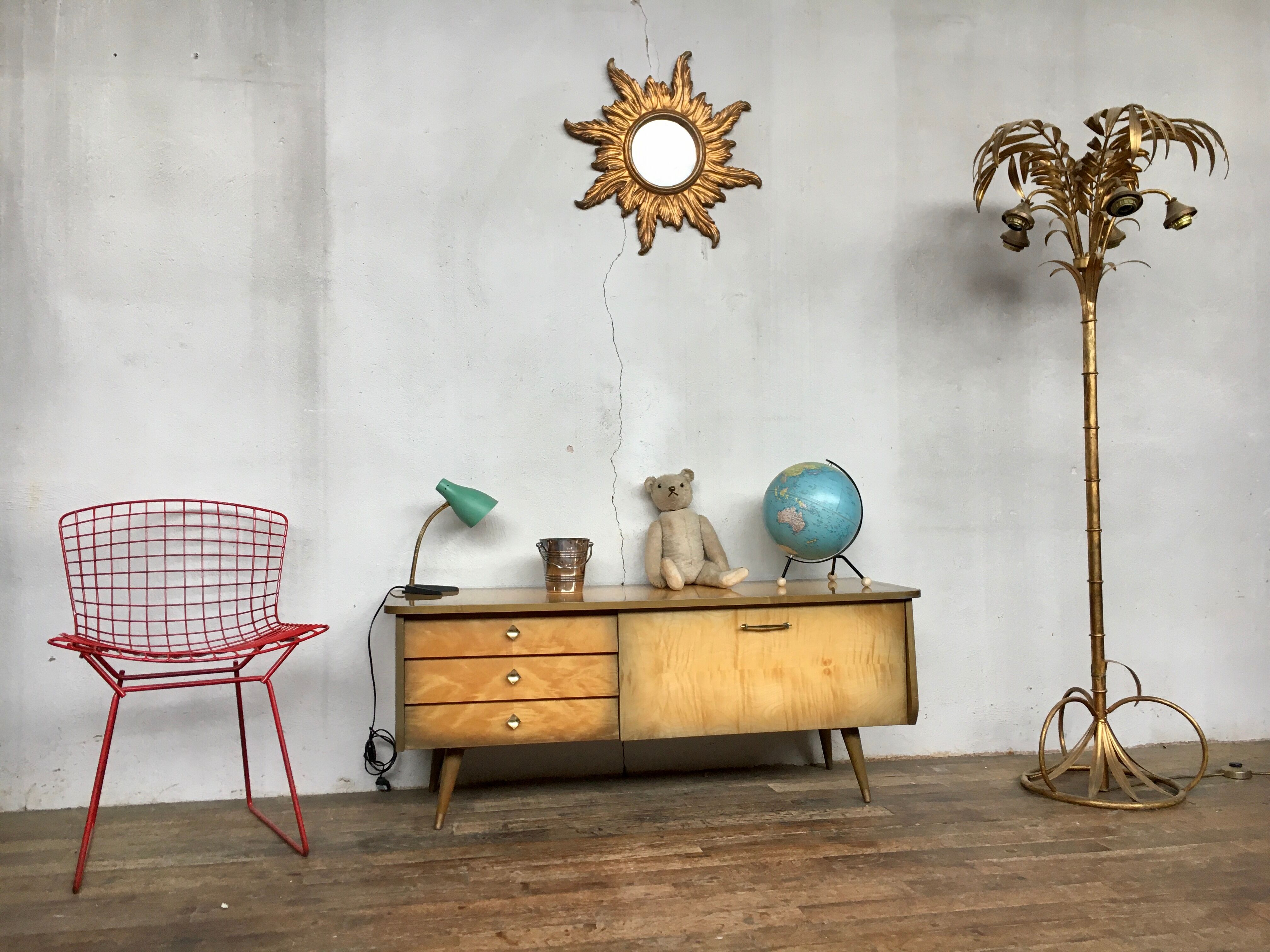 Enfilade meuble tv vintage pieds compas style scandinave