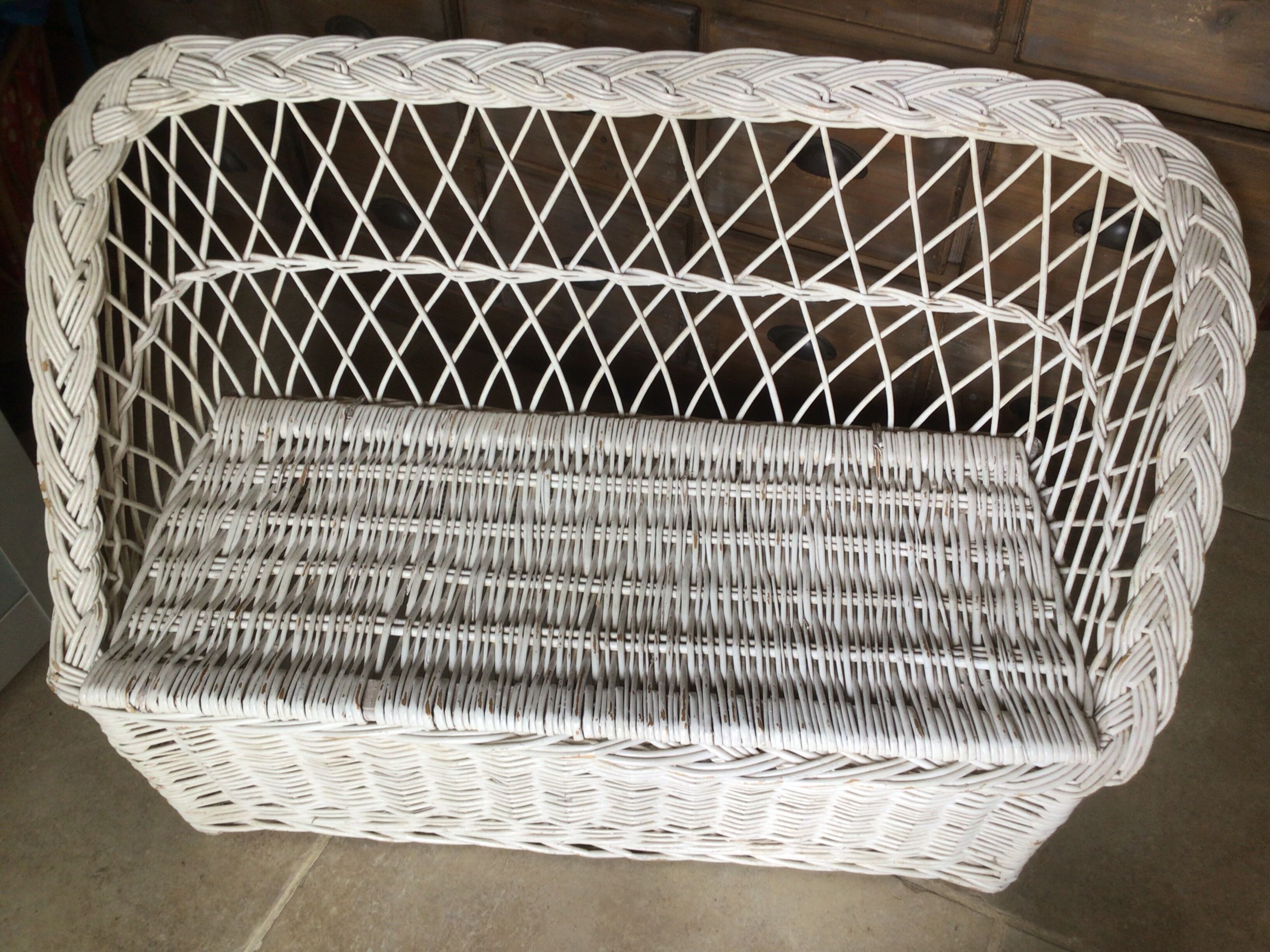 Vintage wicker chest bench