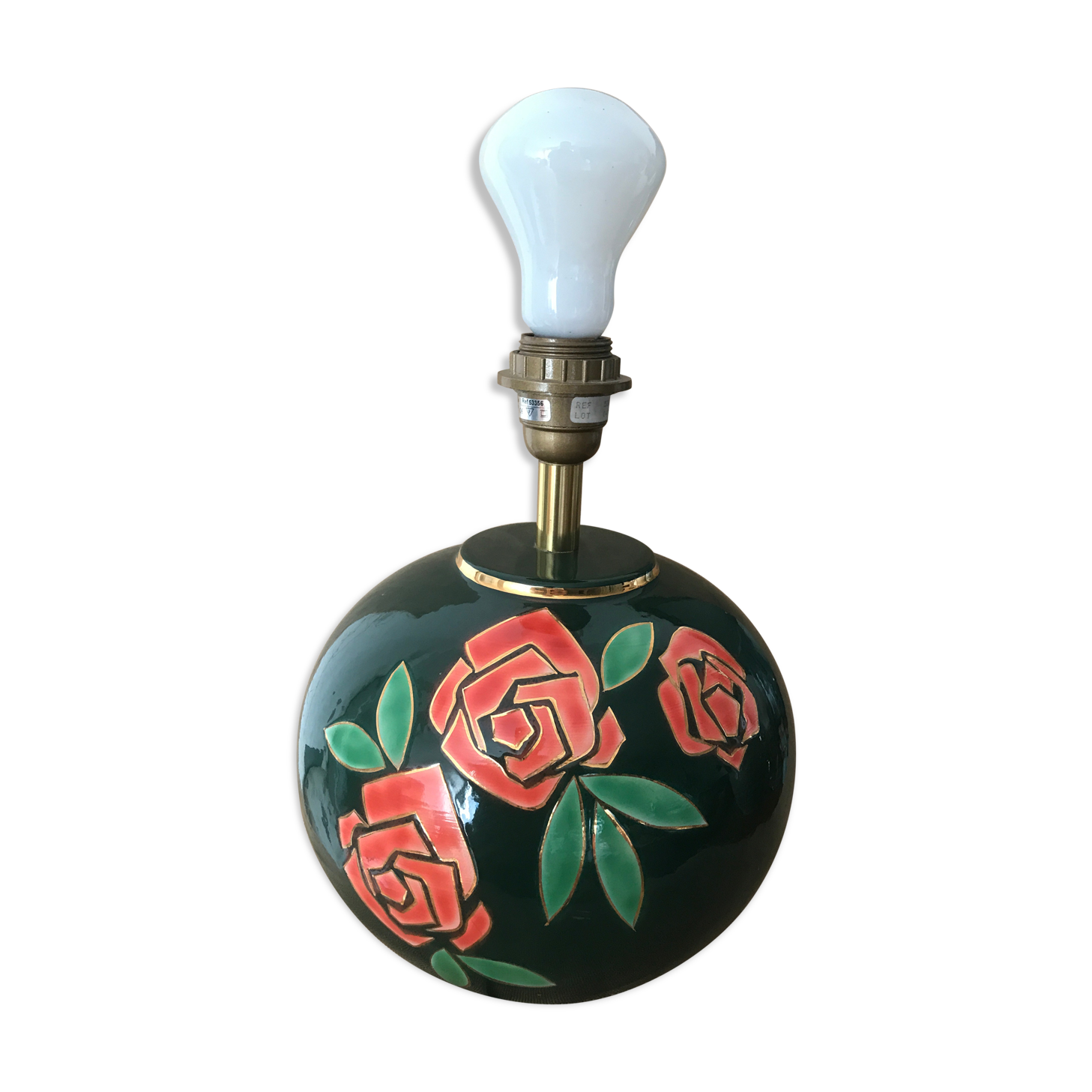 Dark Green Lamp Foot Art Deco Louis Drimmer