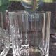 Three Art-Deco crystal whiskey glasses with cut sides