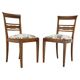 Pair of 1950s Czechoslovakian Refurbished Walnut Side Chairs in Floral Fabr