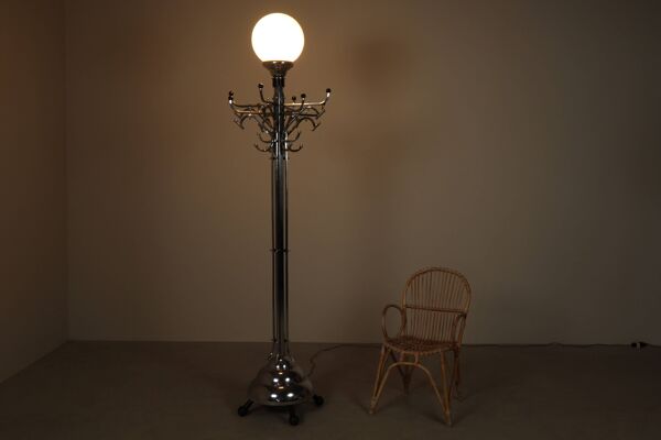 Grand porte-manteau/lampe sur pied Art Déco
