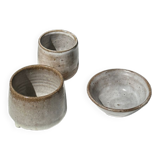 Meeting of three ceramic pieces: ice cup, small cup and small cup