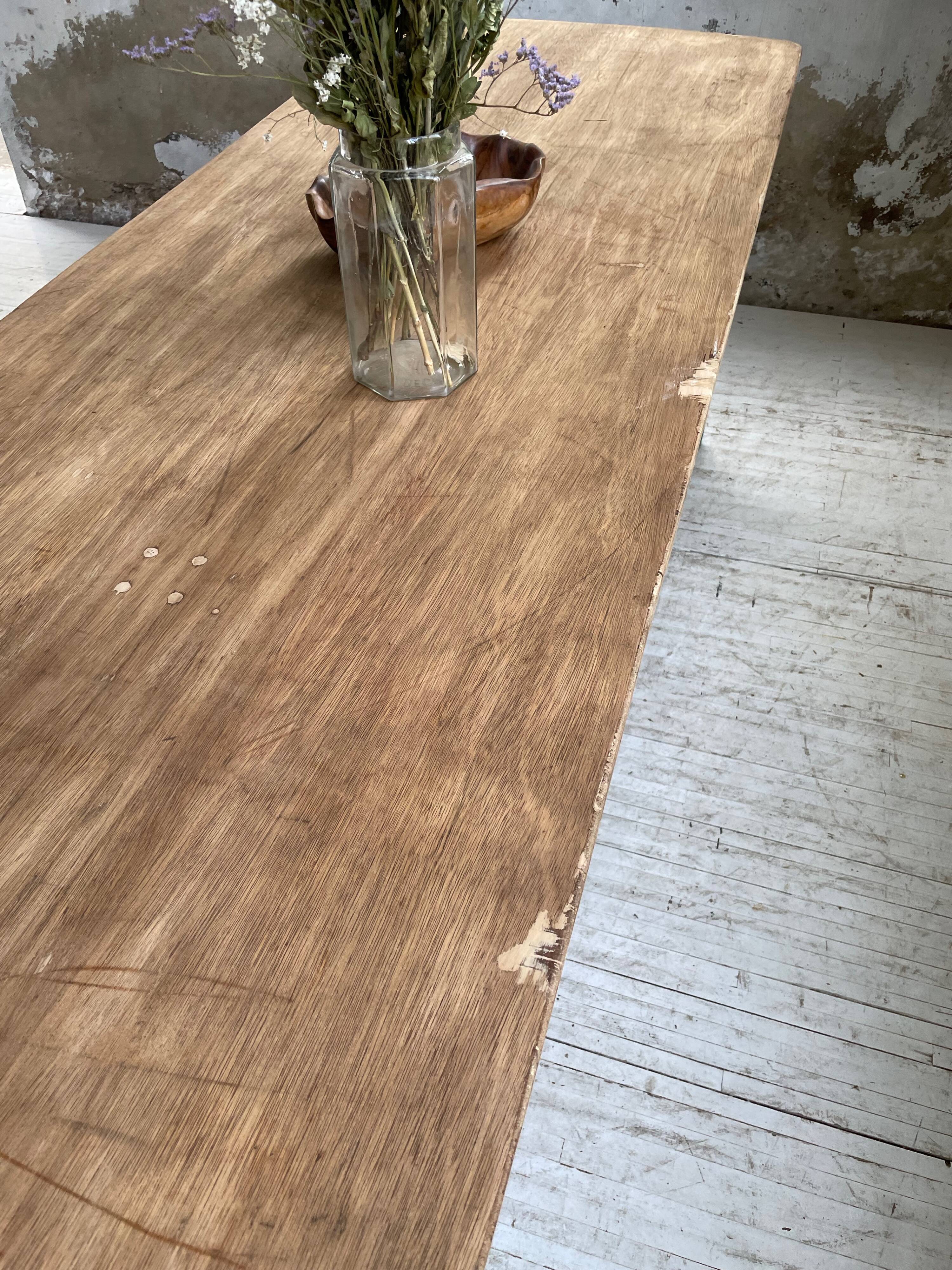 Vintage guinguette table 230 cm green