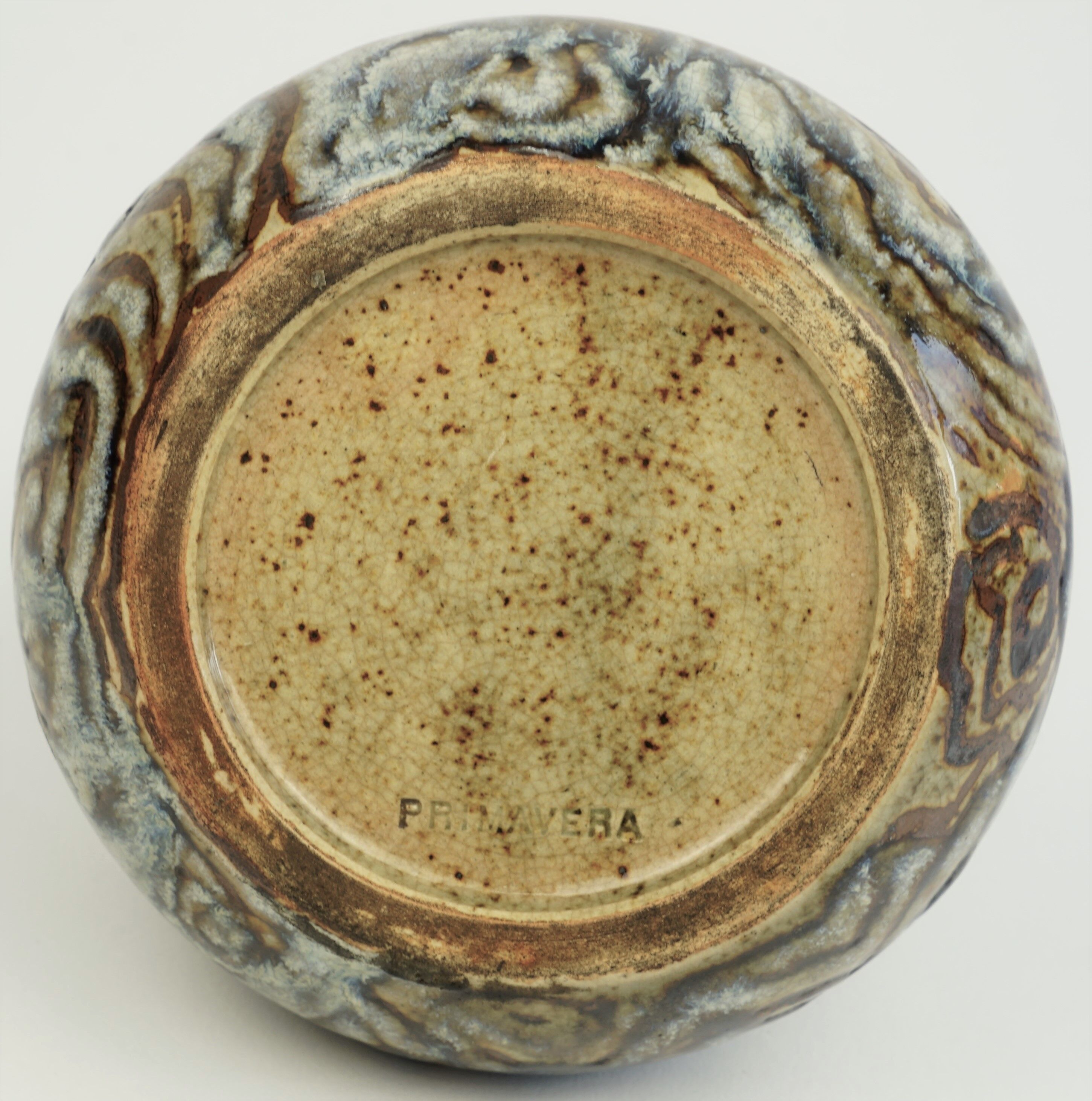 Glazed ceramic vase Primavera art deco