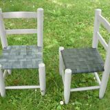 Wooden children's chair and seating in recycled air chamber