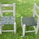 Wooden children's chair and seating in recycled air chamber