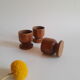 Set de 3 coquetiers en bois vintage