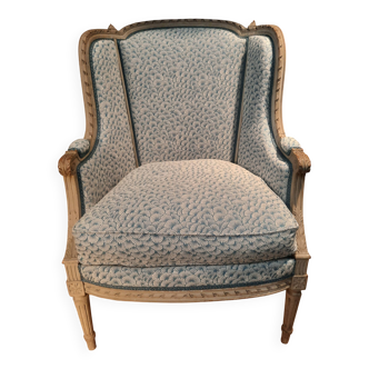 Large Louis XVI style lacquered wooden armchair