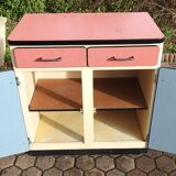Sideboard in Formica red 2 doors 60 years