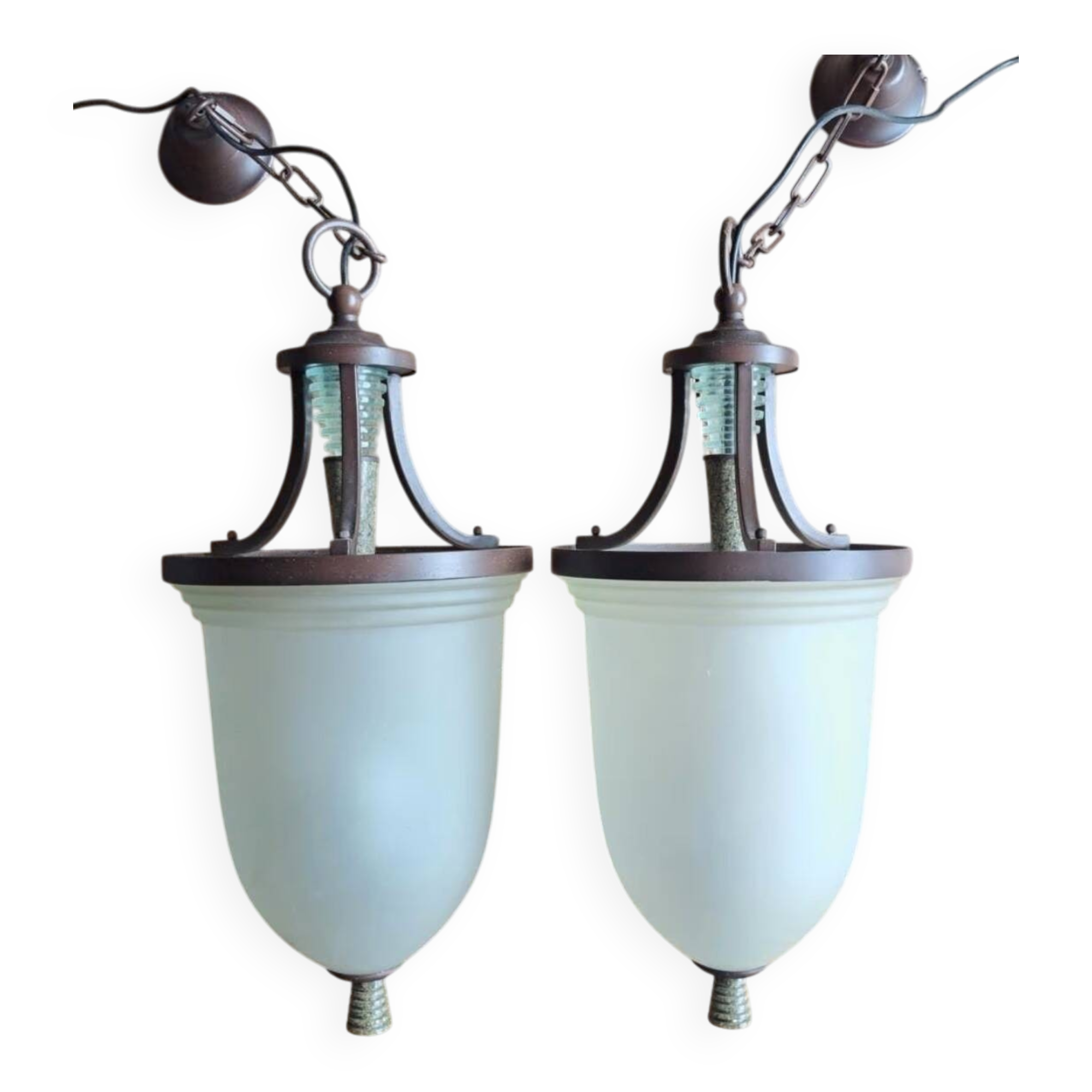 Two Art Deco chandeliers from the 1940s