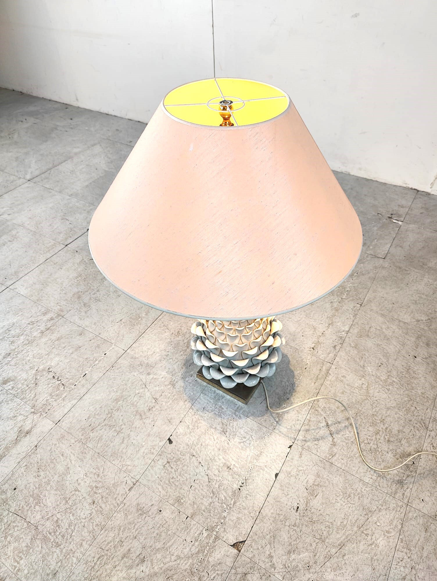Vintage Italian ceramic artichoke table lamp, 1960s