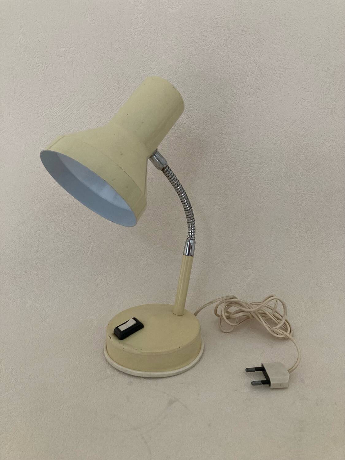 60s cream and chrome desk or bedside lamp