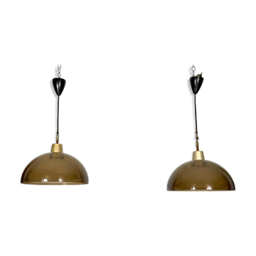 Paire de suspensions en plexiglas du milieu du siècle par Candle
