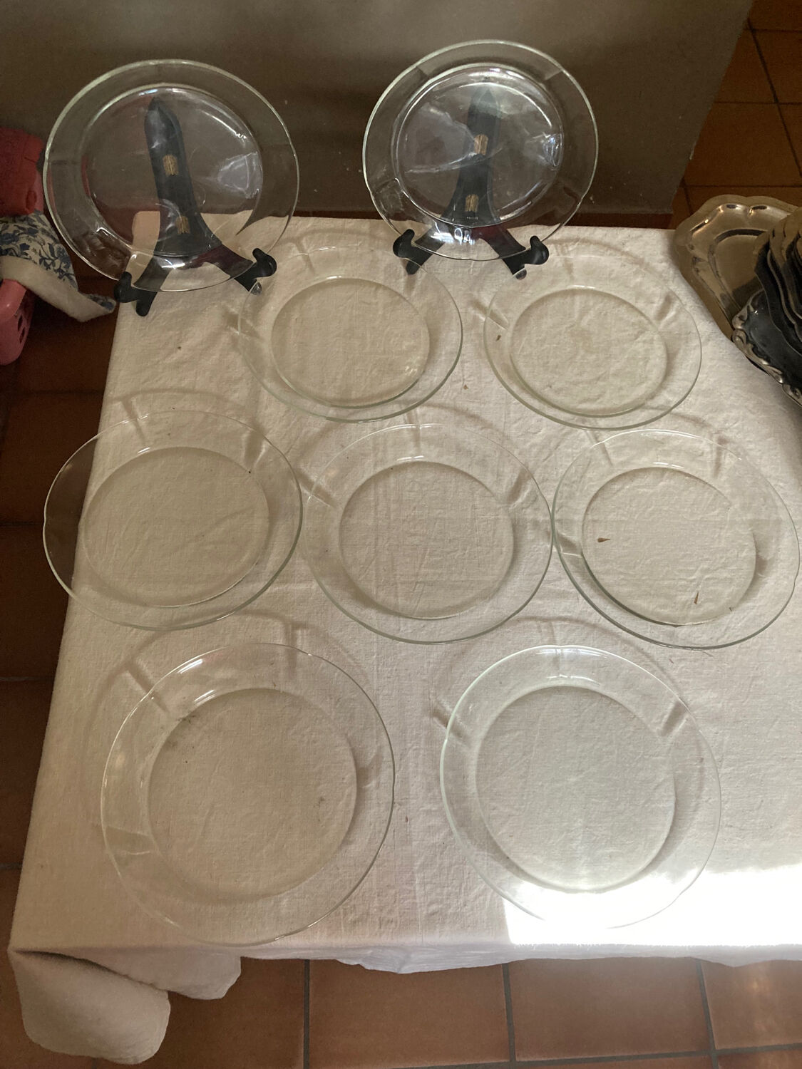 Set of 9 dishes transparent dishes