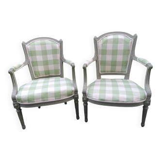 pair of cabriolet armchairs