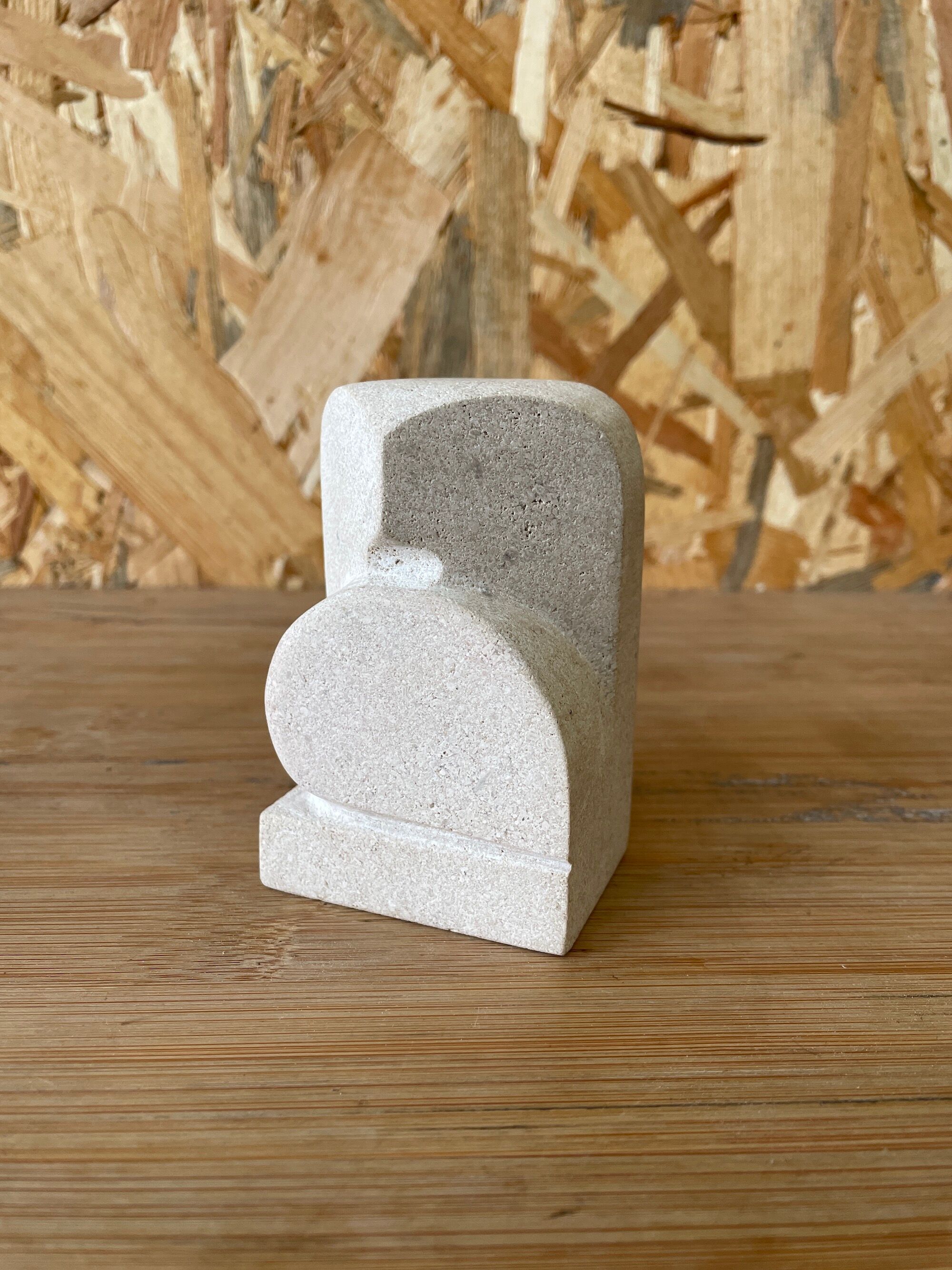 Owl/Owl Travertine Paperweight - 1970s