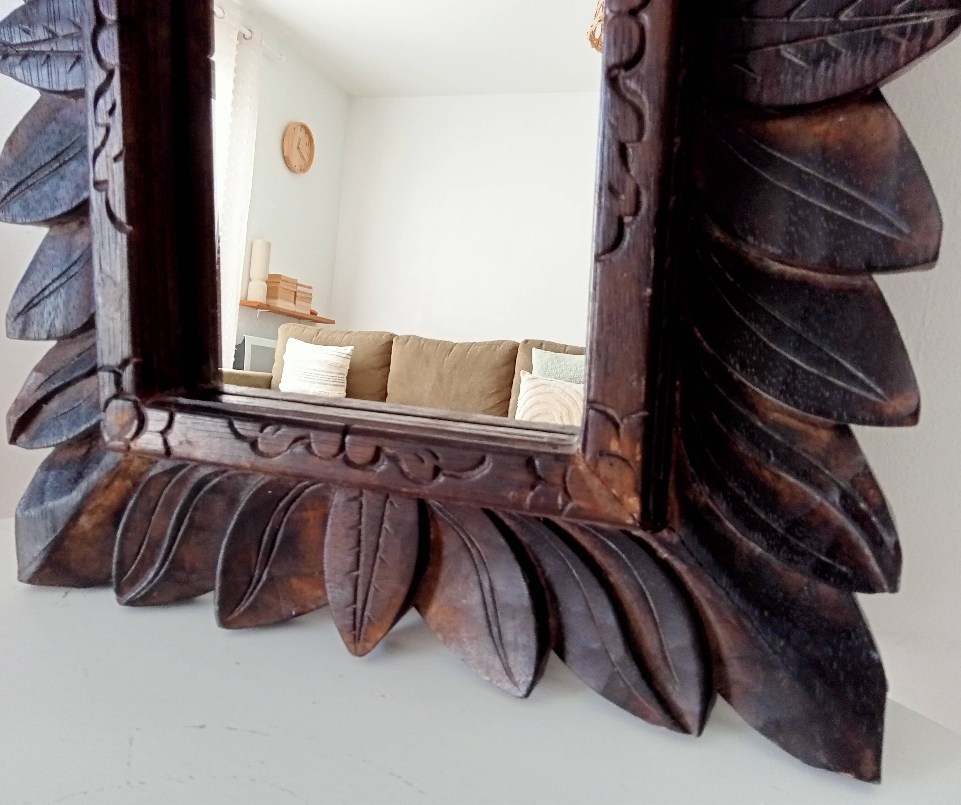 Antique mirror in carved wood