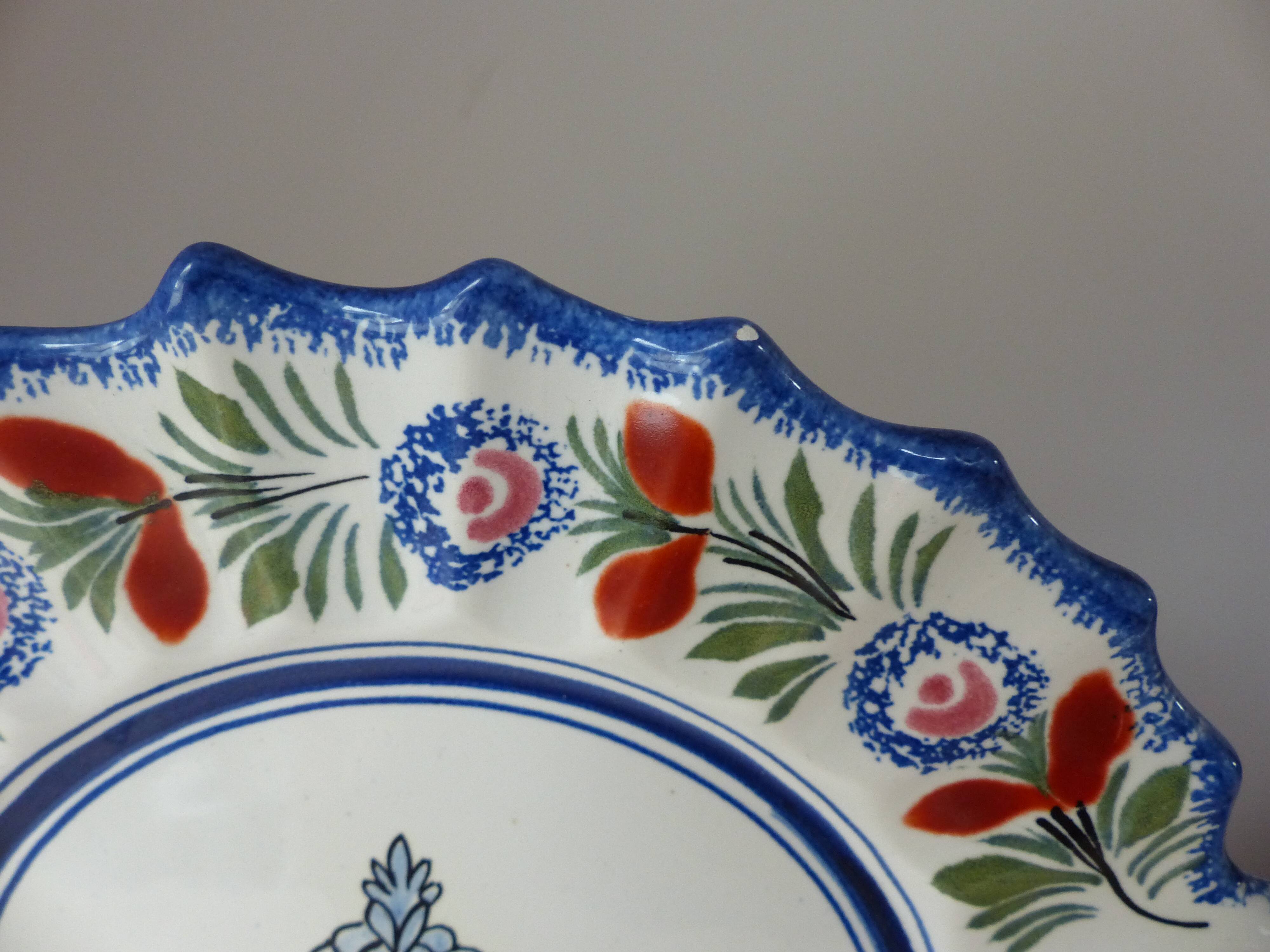 Fish-shaped plate with Breton Les Sables d'Olonne Vintage