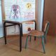 Vintage school table and its small chair