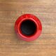 Italian red ceramic vase from the mid-century by Aldo Londi for Bitossi, 1960s.