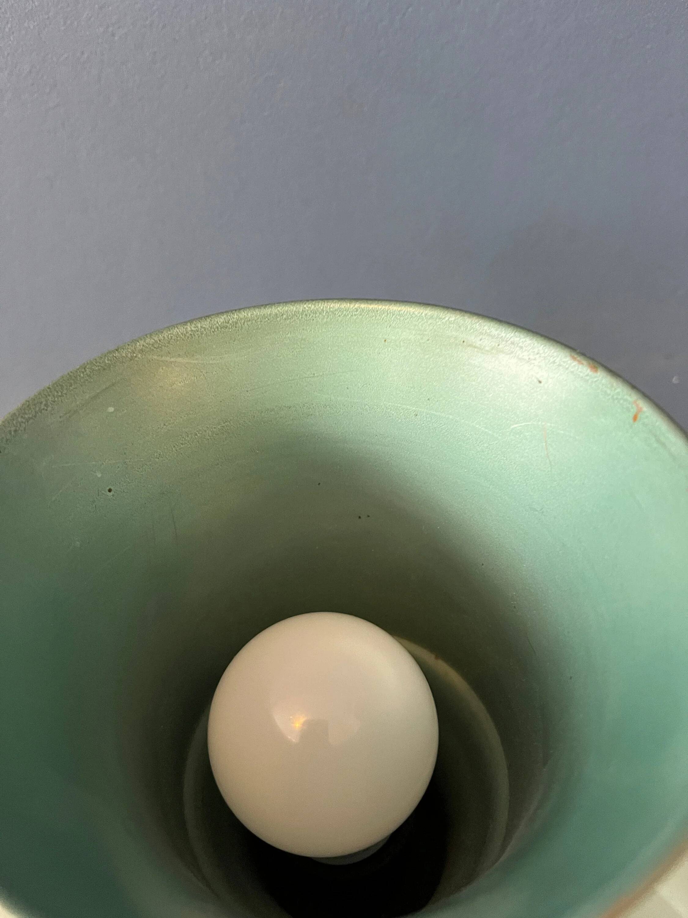 Table uplighter lamp "Cup" in metal, silver colour