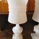 Pair of solid white alabaster lamps from the vintage 60s
